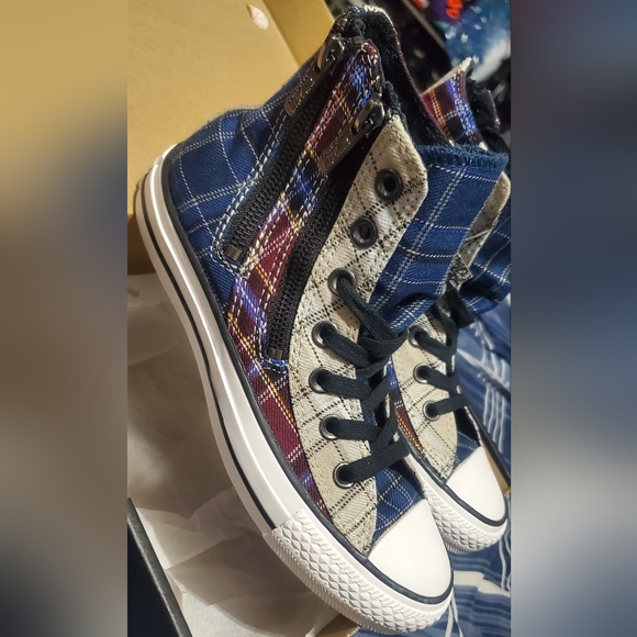 Converse Chuck Taylor All Star Dual Zip Hi Plaid, New In Box! W5.5/Youth 4 & 4.5 - Picture 7 of 12